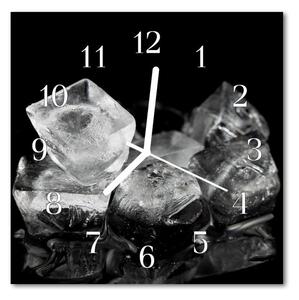 Sklenené hodiny štvorcové Kocky ľadu 30x30 cm
