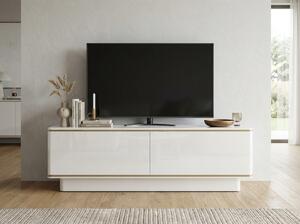 TV stolík ALVIN 135 cm, biela/zlatá