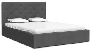 Luxusná posteľ MAOMA 90x200 s kovovým zdvižným roštom GRAFIT