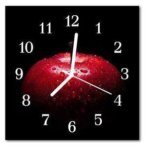 Sklenené hodiny štvorcové Jablko 30x30 cm
