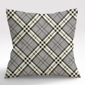 Ervi obliečka na vankúš Bavlnený - Grey Tartan