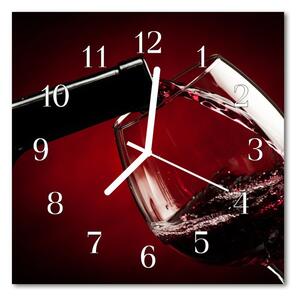 Sklenené hodiny štvorcové Poháre na víno 30x30 cm