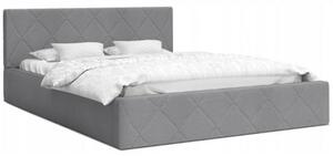 Čalúnená manželská posteľ Gambit 160x200 cm s roštom sivá