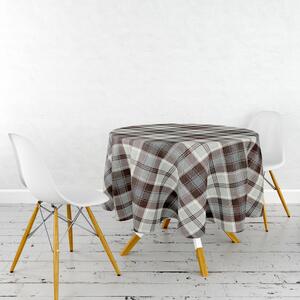 Ervi Gobelínový obrus na stôl okrúhly - Tradičný šedý tartan