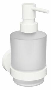 Sapho XR103W X-Round White dávkovač mydla 200 ml, mliečne sklo/biela