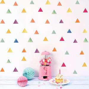 Funlife Samolepky do detskej izby viacfarebné trojuholníky 5 cm