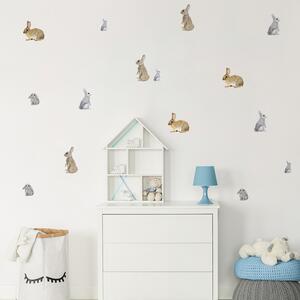 Funlife Samolepky na stenu králici 9 x 17 cm