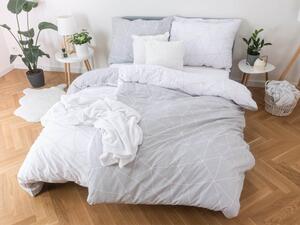 MKLozkoviny.sk Bavlnené obliečky na 2 postele – Nela sivobiela 140×200/70×90 cm