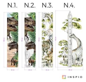 INSPIO-textilná prelepiteľná nálepka - Meter na stenu - Dinosaurus