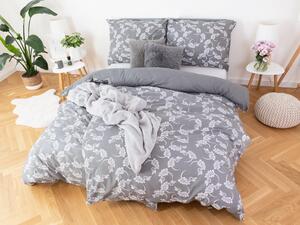 MKLozkoviny.sk Bavlnené obliečky na 2 postele – Fayola sivé 140×200/70×90 cm