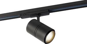Koľajnicový systém čierny vrátane LED stmievateľný 3-svetlo 3-fázový pravý - Pravítko 38