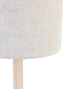 Vidiecka stolová lampa drevená so svetlohnedým tienidlom - Mels
