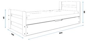 BMS Detská posteľ s úložným priestorom ERNIE 200x90 Farebné prevedenie: Biela