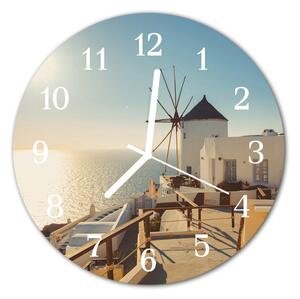 Nástenné sklenené hodiny Santorini fi 30 cm
