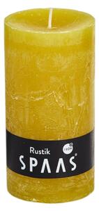 Stĺpová sviečka SPAAS RUSTIK 13 cm žltá