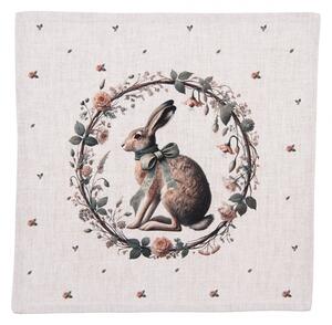 6ks bavlnená servítka so zajacom Natural Linen Easter - 40*40 cm - Clayre & Eef