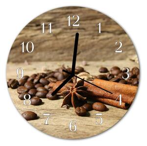 Nástenné sklenené hodiny Aníz cinnamon fi 30 cm