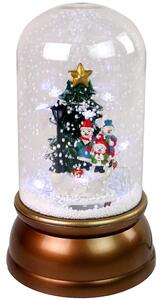 LEAN TOYS Svietiace vianočné snežítko so snehuliakmi zlatá