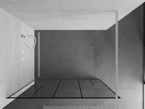 Mexen Kioto, Walk-In sprchová zástena 70 x 200 cm, 8mm sklo číre/čierny vzor, biely profil, 800-070-101-20-78