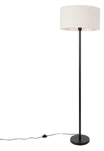 Stojacia lampa čierna s tienidlom svetlošedá 50 cm - Simplo