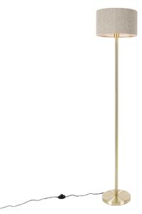 Stojacia lampa mosadz s tienidlom boucle taupe 35 cm - Simplo
