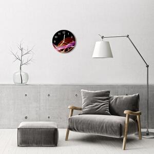 Sklenené hodiny okrúhle Abstraktné umenie fi 30 cm