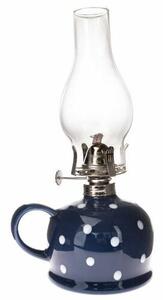 Petrolejová lampa Bodka, 14,7 x 28 x 11 cm, modrá