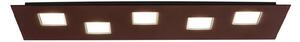 Fabbian Quarter hnedé stropné LED svetlo 5-pl