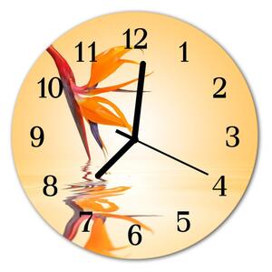 Nástenné sklenené hodiny Kvetina fi 30 cm