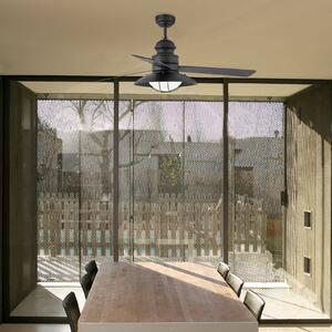 Retro dizajn – stropný ventilátor Winch so svetlom