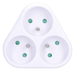 SOLIGHT Zásuvka rozbočovacia P94 3 x 230V/10A/IP20, biela