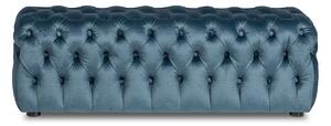 Modrá Zamatová lavica Timeless 120 × 40 × 40 cm THEV DESIGN