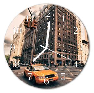 Nástenné sklenené hodiny Taxi fi 30 cm