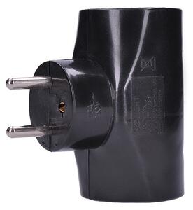 SOLIGHT Zásuvka rozbočovacia P92 IP20/230V/2x10A+1x2,5A, čierna