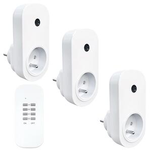 SOLIGHT Diaľkovo ovládané zásuvky set 3 zásuvky+1 ovládač DY09 2000W/8,7A