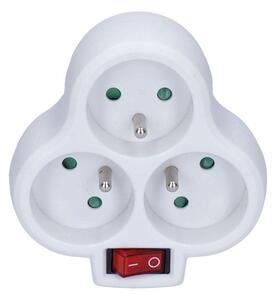 SOLIGHT Zásuvka rozbočovacia s vypínačom P99 3x 230V/10A, biela