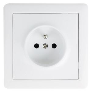 SOLIGHT Zásuvka Slim, biela