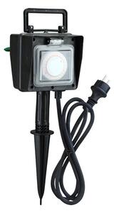 SOLIGHT Záhradný stĺpik IP44, 2 zásuvky + časový spínač, gumový kábel 1,5m