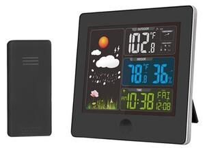 SOLIGHT Meteostanica, farebný LCD, teplota, vlhkosť, RCC, čierna