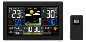 SOLIGHT Meteorologická stanica, XL farebný LCD, teplota, vlhkosť, tlak, RCC, čierna, TE81XL