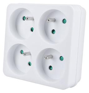 SOLIGHT Zásuvka rozbočovacia 4 x 10A, biela