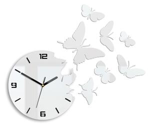 ModernClock 3D nalepovacie hodiny Butterfly biele
