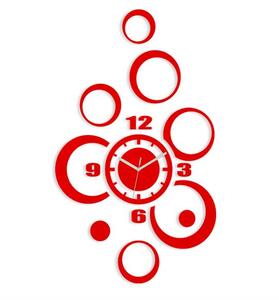 ModernClock 3D nalepovacie hodiny Alladyn červené