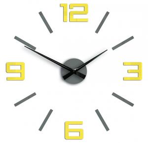 ModernClock 3D nalepovacie hodiny Reden sivo-žlté