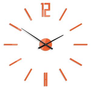 ModernClock 3D nalepovacie hodiny Carlo oranžové
