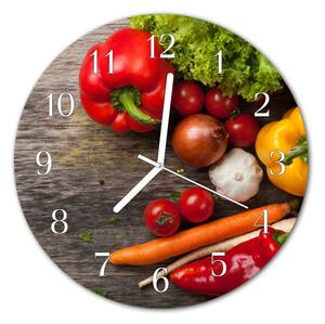 Nástenné sklenené hodiny Zeleninový fi 30 cm