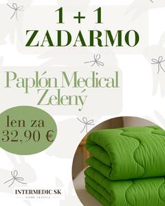 Paplón Medical zelený – 140x200 cm, mikrovlákno, duté vlákno, antialergický, prateľný, celoročný, 1+1 zadarmo