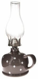 Petrolejová lampa Bodka, 14,7 x 28 x 11 cm, sivá