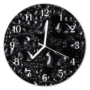 Nástenné sklenené hodiny Kvapky fi 30 cm