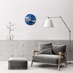 Nástenné sklenené hodiny Krajina fi 30 cm
